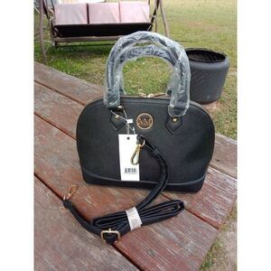 Marilyn Monroe Satchel Crossbody Black & Gold Red Inside